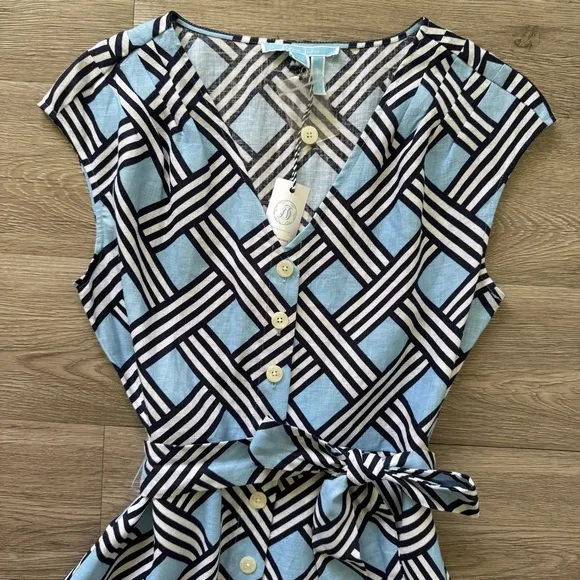 Draper James Lattice shirtdress - blue - size XS
