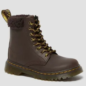Dr Martens Junior 1460 Collar Fleece Lined Leather Ankle Boots