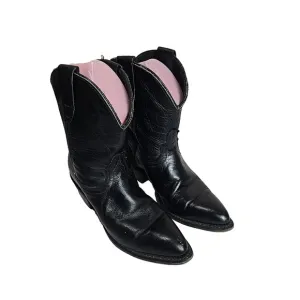 Durango Black Leather Pointed Toe Pull On Cowboy Western Boots Kids Size 5M