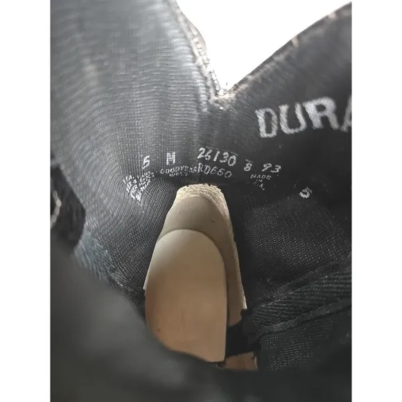 Durango Black Leather Pointed Toe Pull On Cowboy Western Boots Kids Size 5M