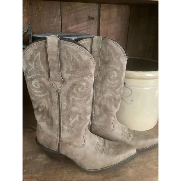 Durango Lifestyle Brown Leather Western Boots Sz 8 Cowgirl
