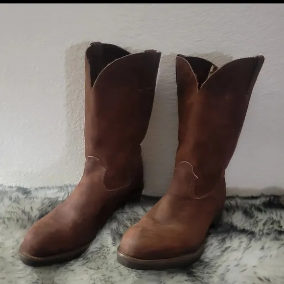 Durango Men's Brown Suede Leather Western Pull On Boots, Size 12D