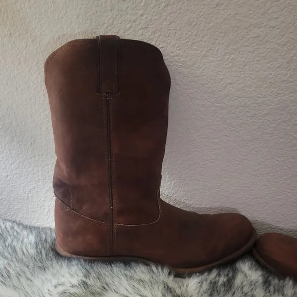 Durango Men's Brown Suede Leather Western Pull On Boots, Size 12D
