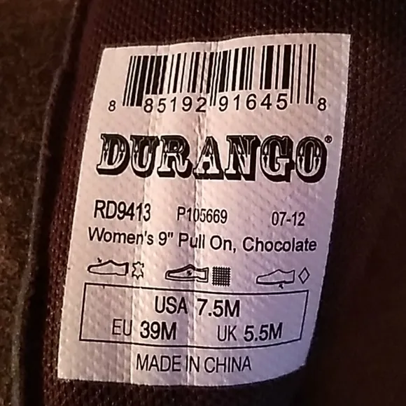 Durango womans pull on side zipper cowboy boots 👢