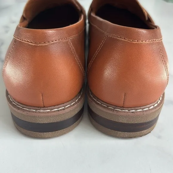 Earth Jarvas Med Brown Round Toe Casual Slip on Penny Loafers Size 7W
