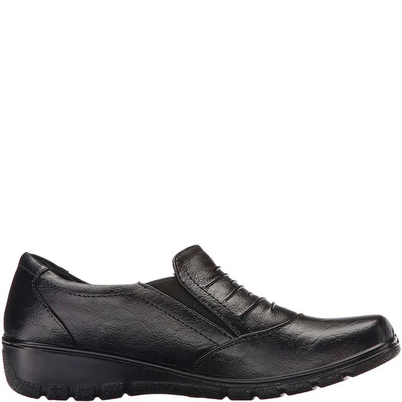 Easy Street Women Proctor Flats Manmade Black 9.5M