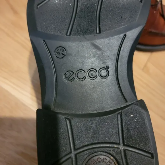 ECCO Brown Leather Square Toe Lace Up Tie Shoes Size EU 42