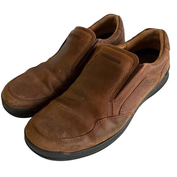 ECCO Brown Moc Toe Mens Leather Slip On Loafers, 46/13‎