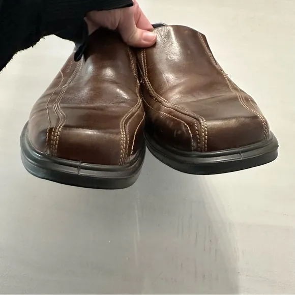 Ecco Helsinki Men’s Brown Leather Bike Toe Slip On Loafers Size 43, US 9-9.5 GUC