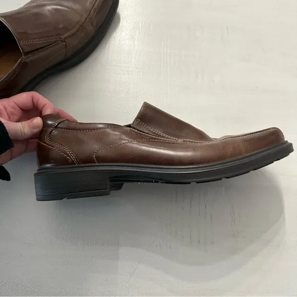 Ecco Helsinki Men’s Brown Leather Bike Toe Slip On Loafers Size 43, US 9-9.5 GUC