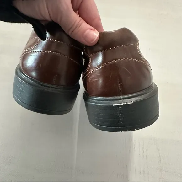 Ecco Helsinki Men’s Brown Leather Bike Toe Slip On Loafers Size 43, US 9-9.5 GUC