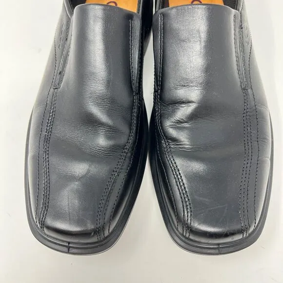 Ecco Helsinki Slip-On Loafers Black Leather Men's 42 US 8 8.5 Comfort
