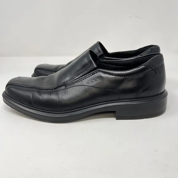 Ecco Helsinki Slip-On Loafers Black Leather Men's 42 US 8 8.5 Comfort