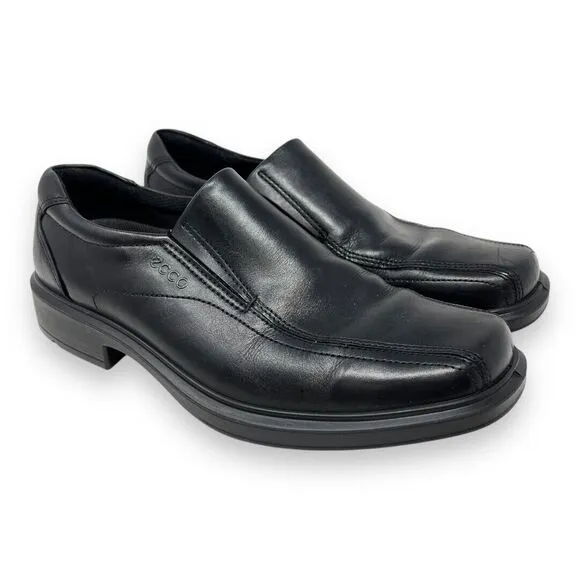 Ecco Helsinki Slip-On Loafers Black Leather Men's 42 US 8 8.5 Comfort