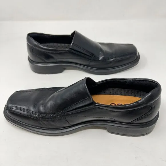Ecco Helsinki Slip-On Loafers Black Leather Men's 42 US 8 8.5 Comfort