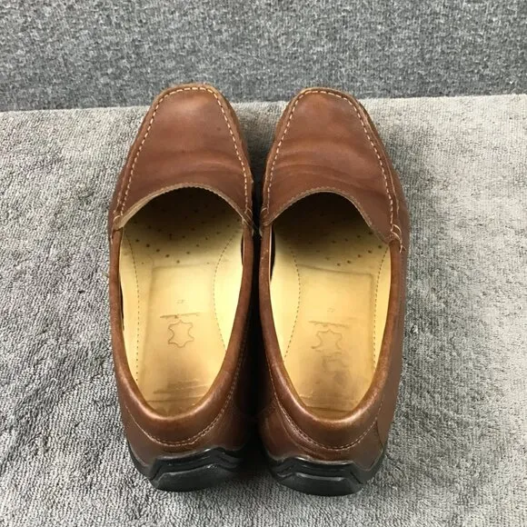 Ecco Leather Slip On Flats Loafers Men's EU 43 Brown