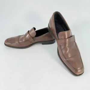 Ecco Men's Edinburgh Brown Leather Bicycle Toe Buckle Loafers EU 46 US 13