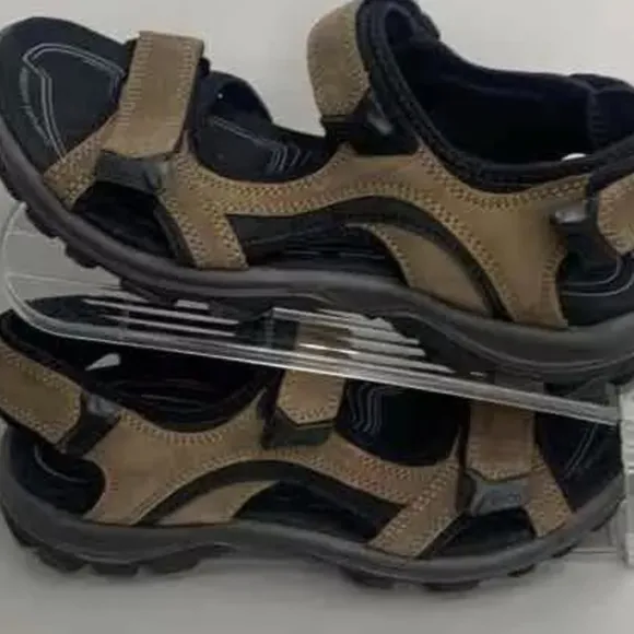 Ecco Onroads Leather Textile Slingback Sandals Size EU 42 US 9 New MSRP $110