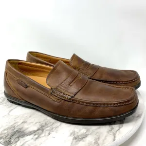 Ecco Square Toe Leather Penny Loafers Mens 43/9-9.5 Comfy Classic Preppy Office