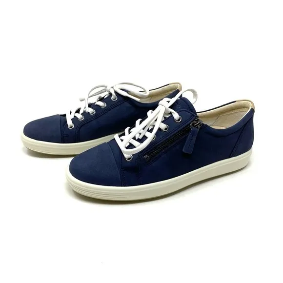 ECCO Womens Soft 7 Side Zip night sky sneakers 430853 02303