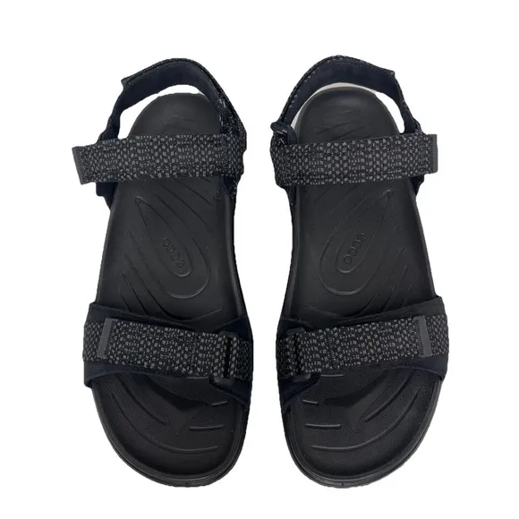Ecco X Trinsic NWOB Black Adjustable Open Toe Water Sandals Mens 45 US 11-11.5