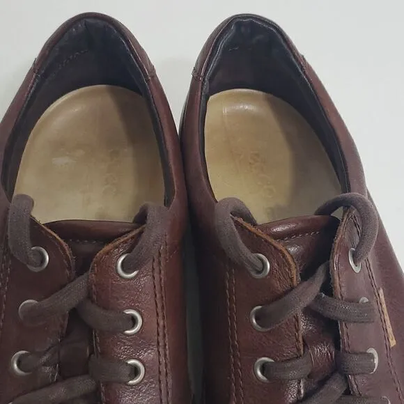 Ecco Men's Brown Leather Sneakers Size 10