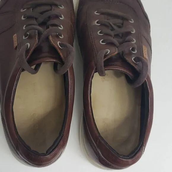 Ecco Men's Brown Leather Sneakers Size 10