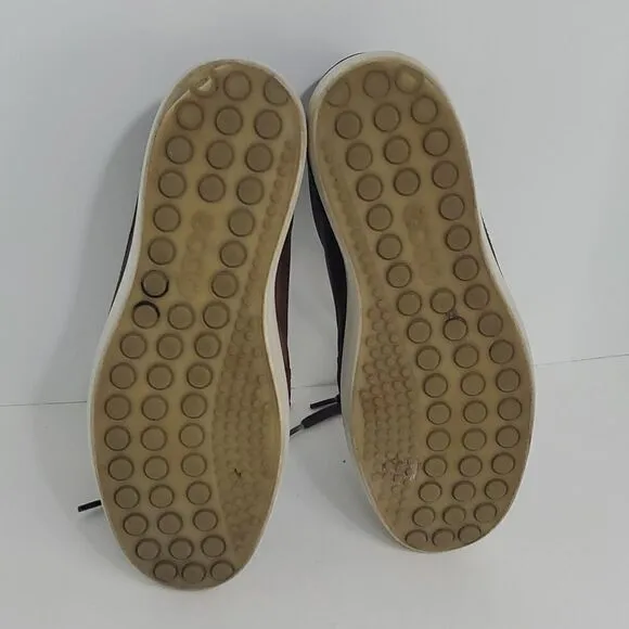 Ecco Men's Brown Leather Sneakers Size 10
