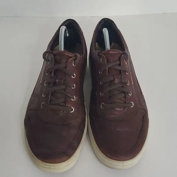Ecco Men's Brown Leather Sneakers Size 10