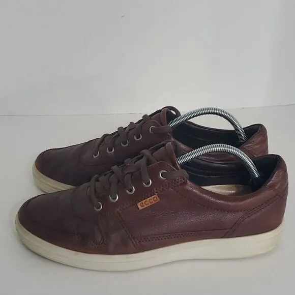 Ecco Men's Brown Leather Sneakers Size 10