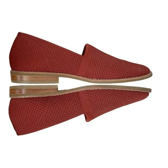 Eileen Fisher | Demi Serrano Brick Red Stretch Knit Flat Loafers Size 9