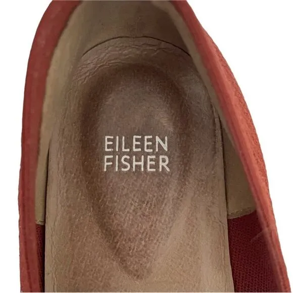 Eileen Fisher | Demi Serrano Brick Red Stretch Knit Flat Loafers Size 9