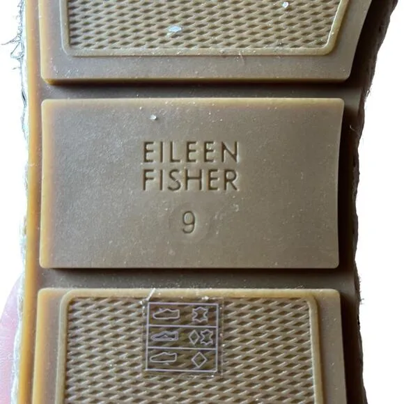 Eileen Fisher Espadrilles Size 9 Black Wedges Sandals Slides Suede Jute Coastal
