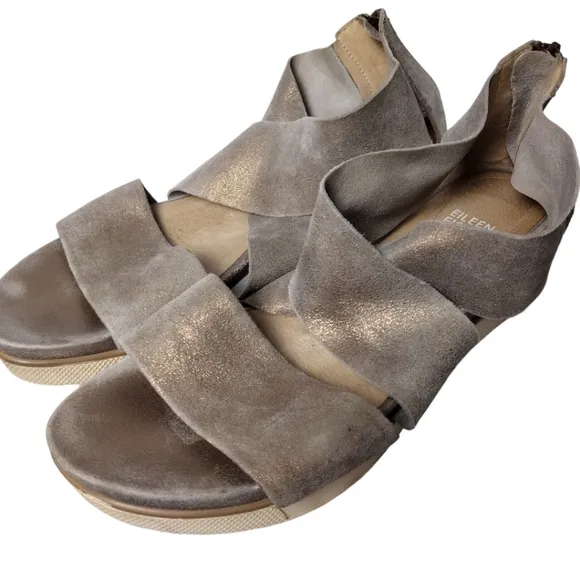 Eileen Fisher Leather Cross Strap Sport Sandals