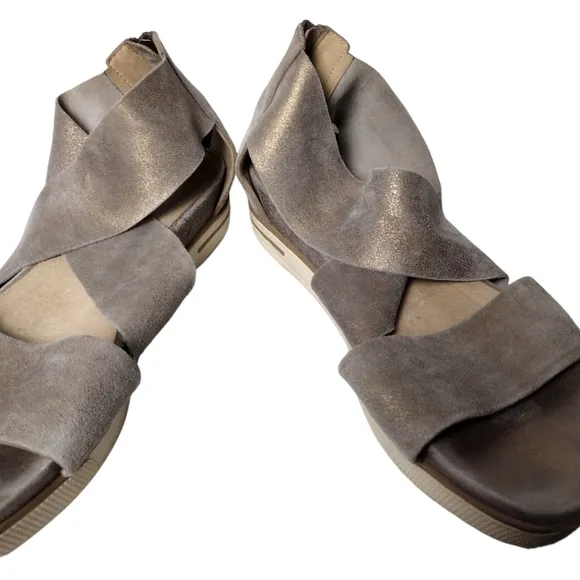 Eileen Fisher Leather Cross Strap Sport Sandals