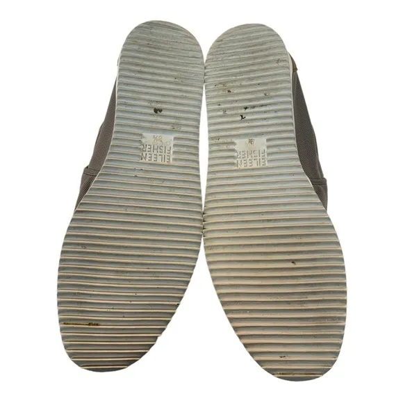 EILEEN FISHER Mime Loafers Gray Round Toe Synthetic Loafer Stretch Size 8.5