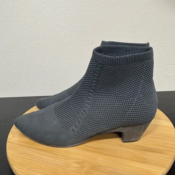Eileen Fisher Size 10 Purl Recycled Stretch Knit Gray Bootie Pull On Sock Boots