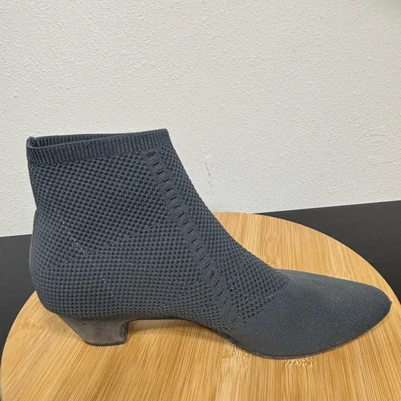 Eileen Fisher Size 10 Purl Recycled Stretch Knit Gray Bootie Pull On Sock Boots