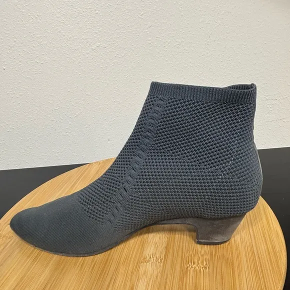 Eileen Fisher Size 10 Purl Recycled Stretch Knit Gray Bootie Pull On Sock Boots