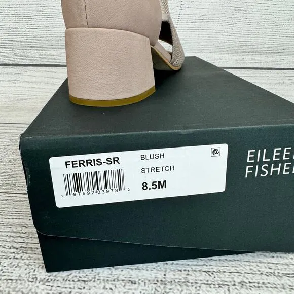 Eileen Fisher Women's Blush Mauve Ferris Knit Heeled Sandals Size 8.5