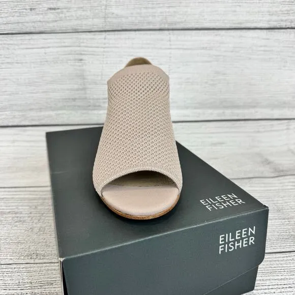 Eileen Fisher Women's Blush Mauve Ferris Knit Heeled Sandals Size 8.5
