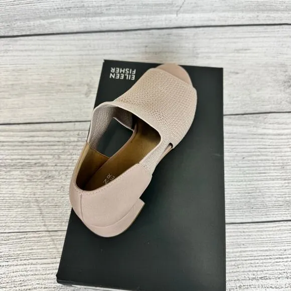 Eileen Fisher Women's Blush Mauve Ferris Knit Heeled Sandals Size 8.5