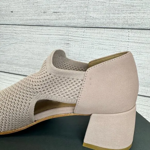 Eileen Fisher Women's Blush Mauve Ferris Knit Heeled Sandals Size 8.5