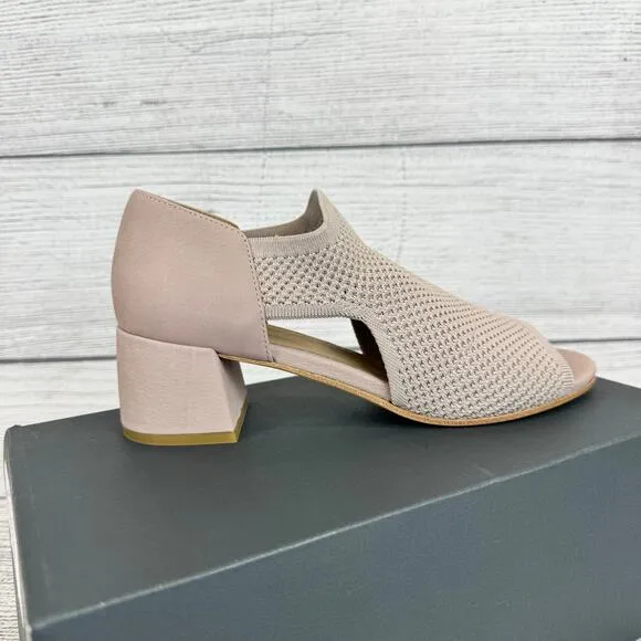 Eileen Fisher Women's Blush Mauve Ferris Knit Heeled Sandals Size 8.5