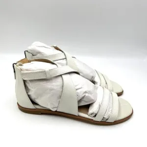 Eileen Fisher Womens Cici Size 6.5 White Leather Flats Sandals Shoes