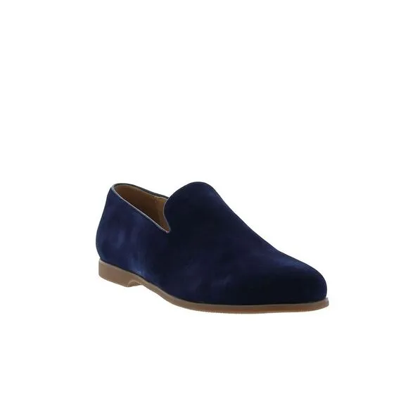 ENGLISH LAUNDRY Mens Navy Padded Sawyer Round Toe Slip On Suede Loafers Shoes 12