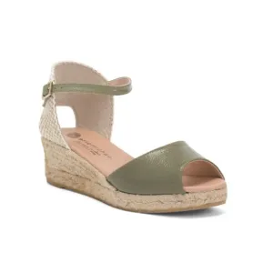 ERIC MICHAEL Green Made In Spain Patent Leather Cash Sandals