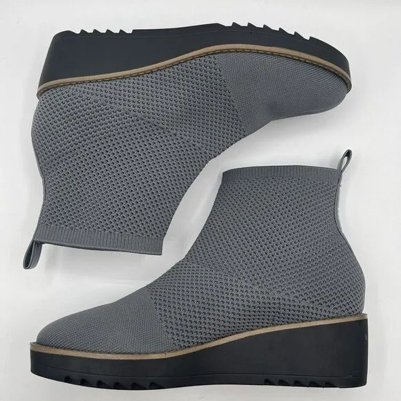 EUC Bandolino Reissa Knit‎ Wedge Pull-On Ankle Sock Bootie Gray Women's 9