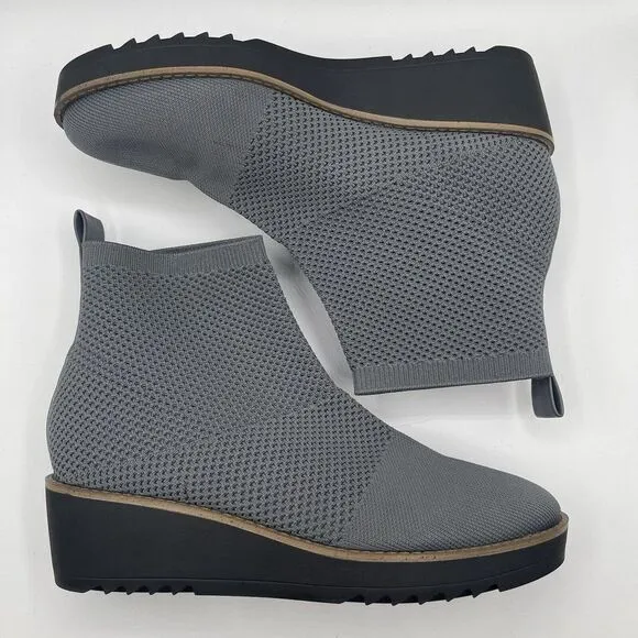 EUC Bandolino Reissa Knit‎ Wedge Pull-On Ankle Sock Bootie Gray Women's 9