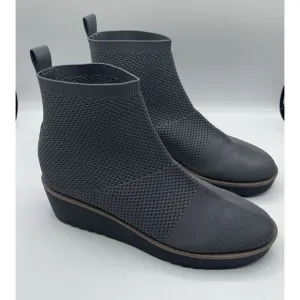 EUC Bandolino Reissa Knit‎ Wedge Pull-On Ankle Sock Bootie Gray Women's 9